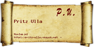 Pritz Ulla névjegykártya